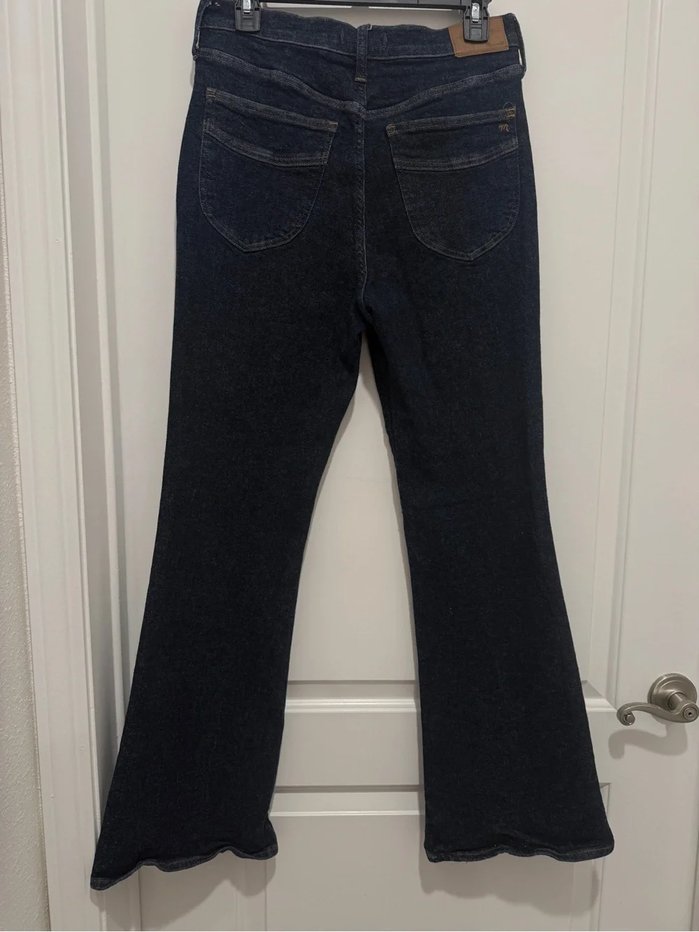 Madewell The Perfect Vintage Flare Dark Blue Jeans with Copper Rivets